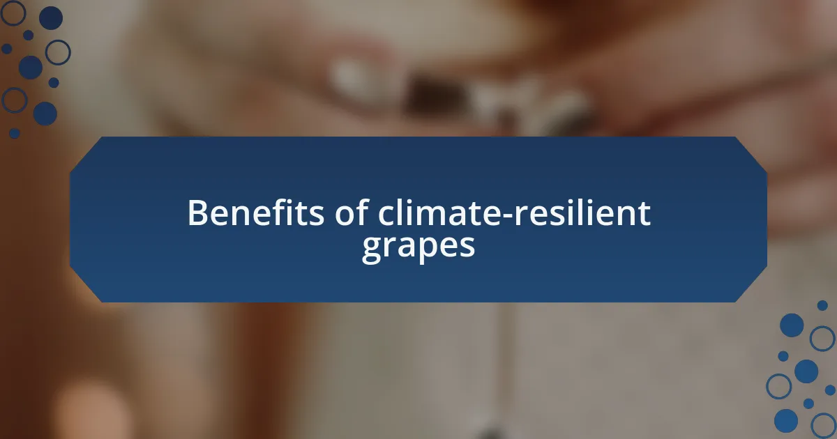 Benefits of climate-resilient grapes