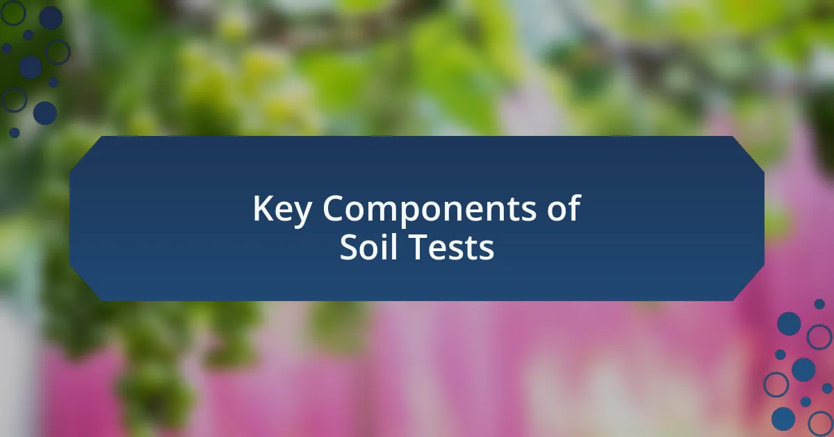 Key Components of Soil Tests